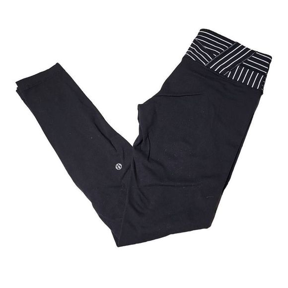 Lululemon reversible mid rise black white stripe 27" leggings - Picture 1 of 6
